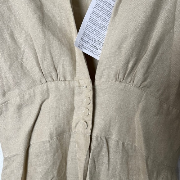 Silvia Tcherassi Cameron Puff Sleeve Linen-Blend Midi Dress - Picture 8 of 11